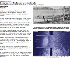 Sonar survey finds new wrecks in Lake Minnetonka